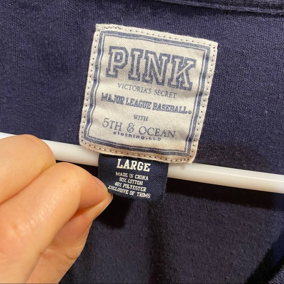 Navy Blue PINK brand Twins shirt. Size large - Picture 4 of 5